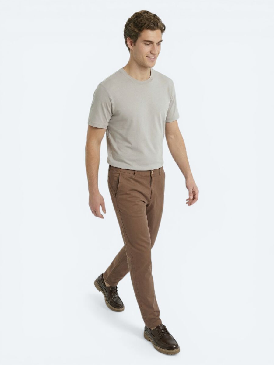 Gri Düz T-Shirt - 4