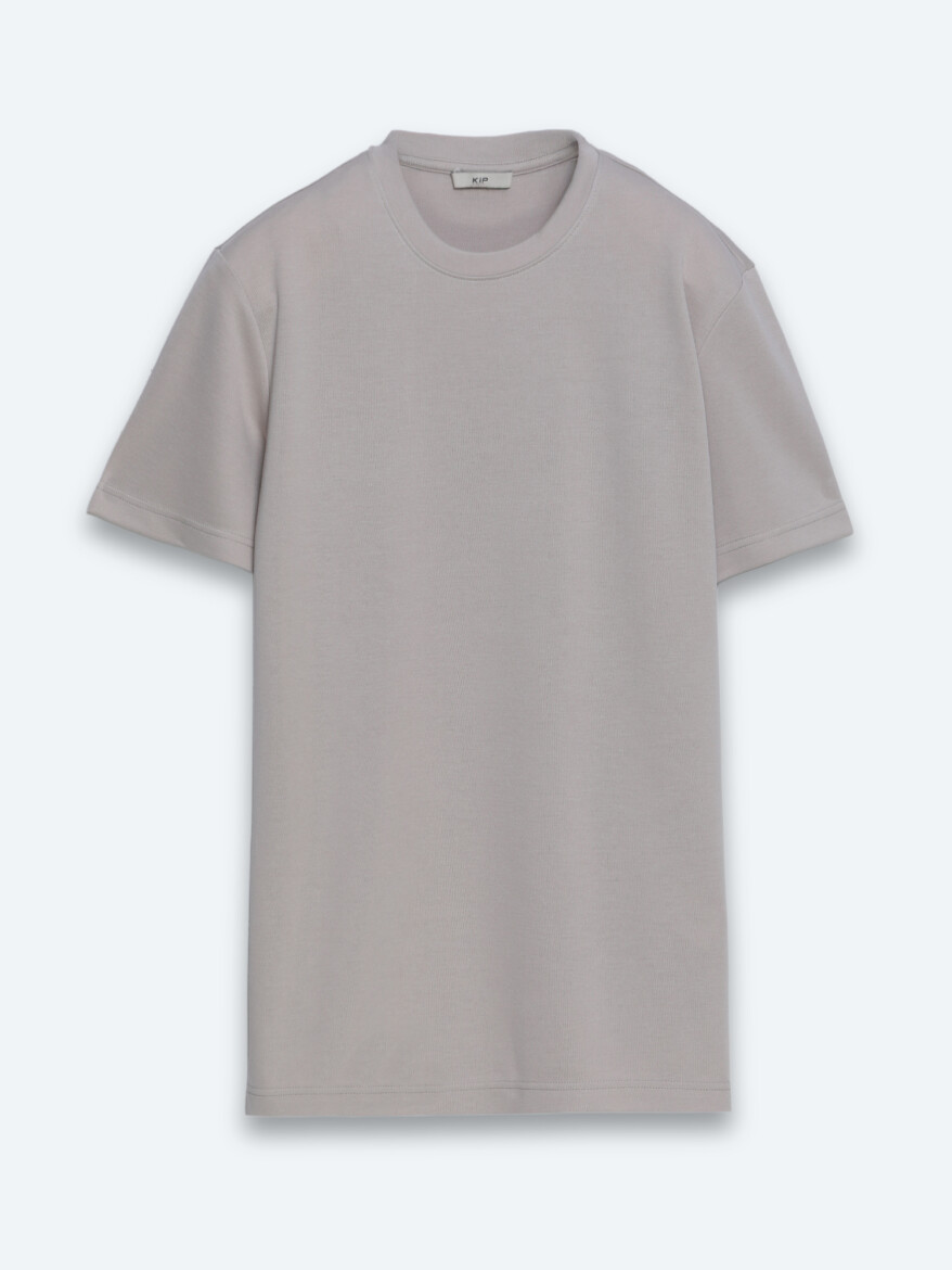 Gri Düz T-Shirt - 6