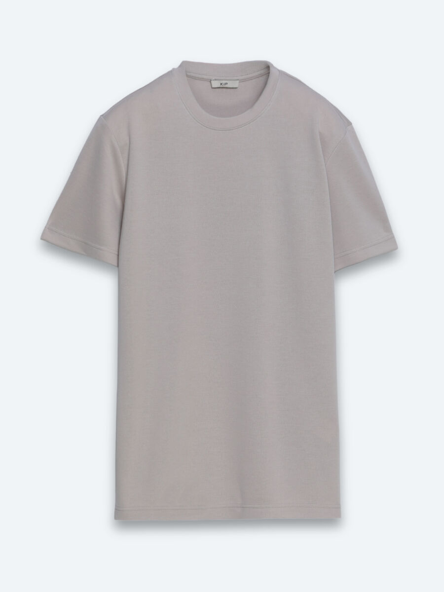 Gri Düz T-Shirt - 6