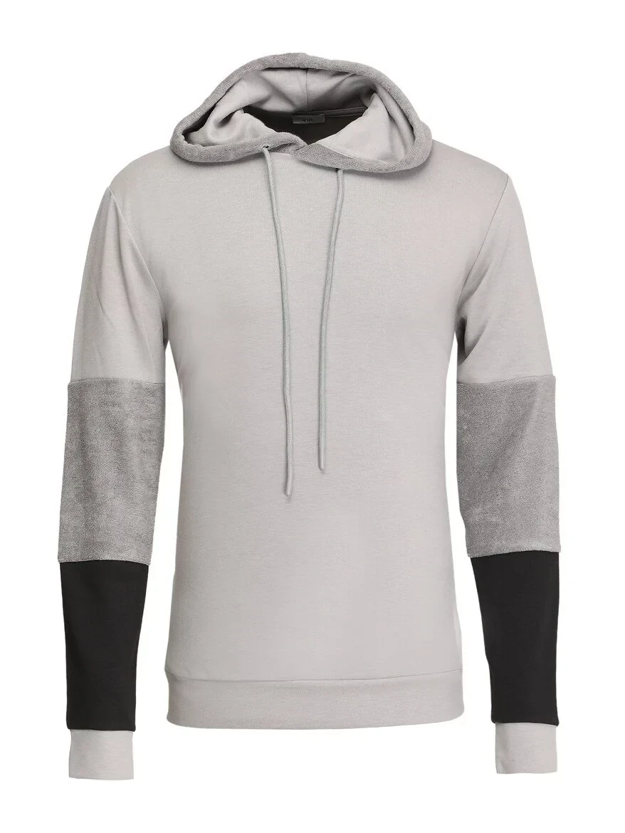 Gri Kapüşonlu Sweatshırt - 5