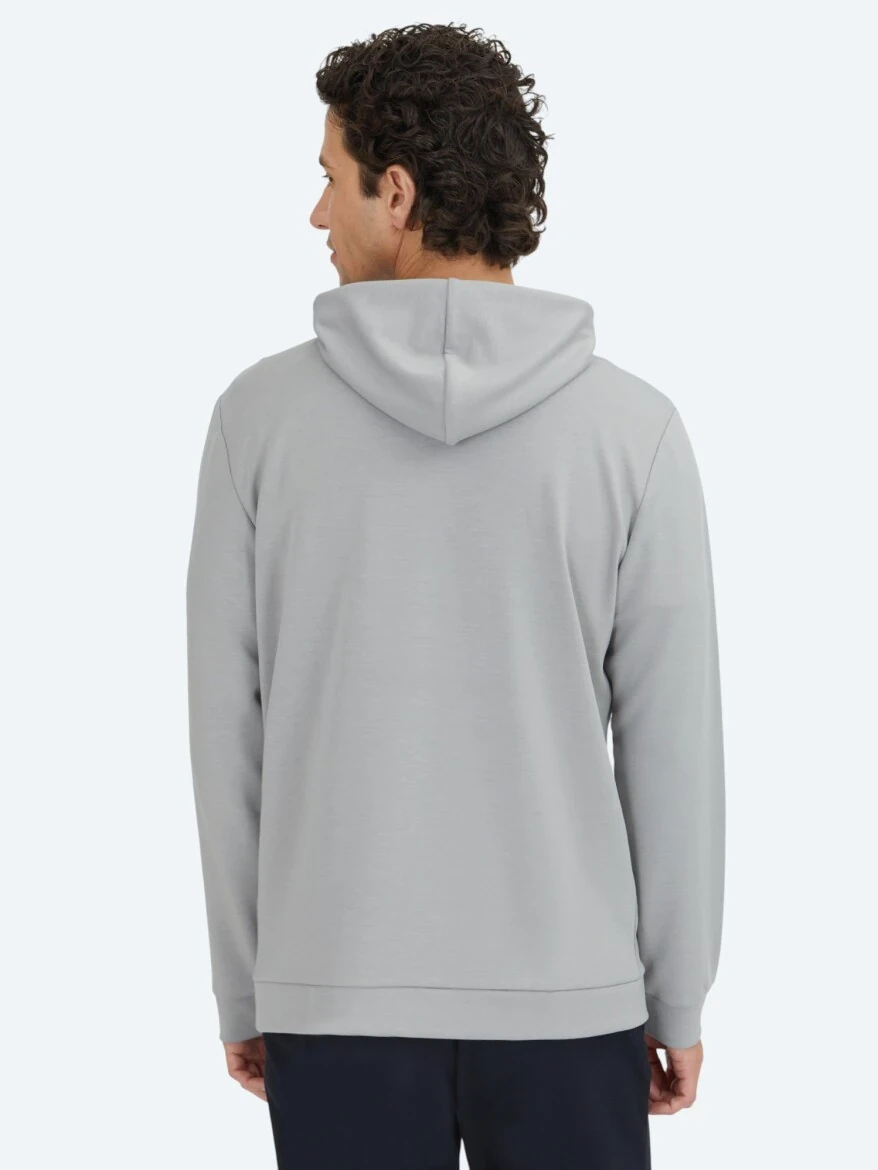 Gri Kapüşonlu Sweatshırt - 5