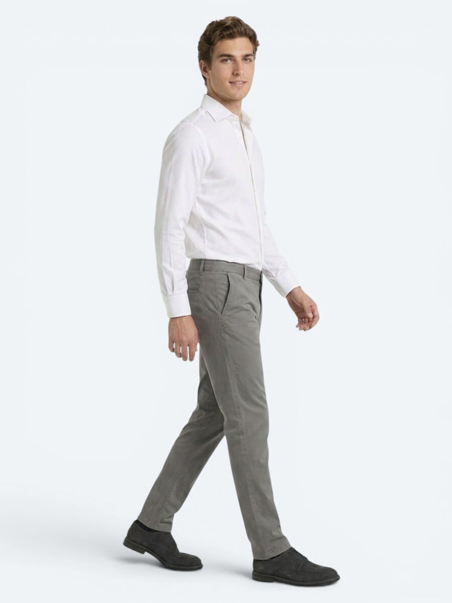 Gri Kumaş Jogging Fit Casual Pantolon - 4
