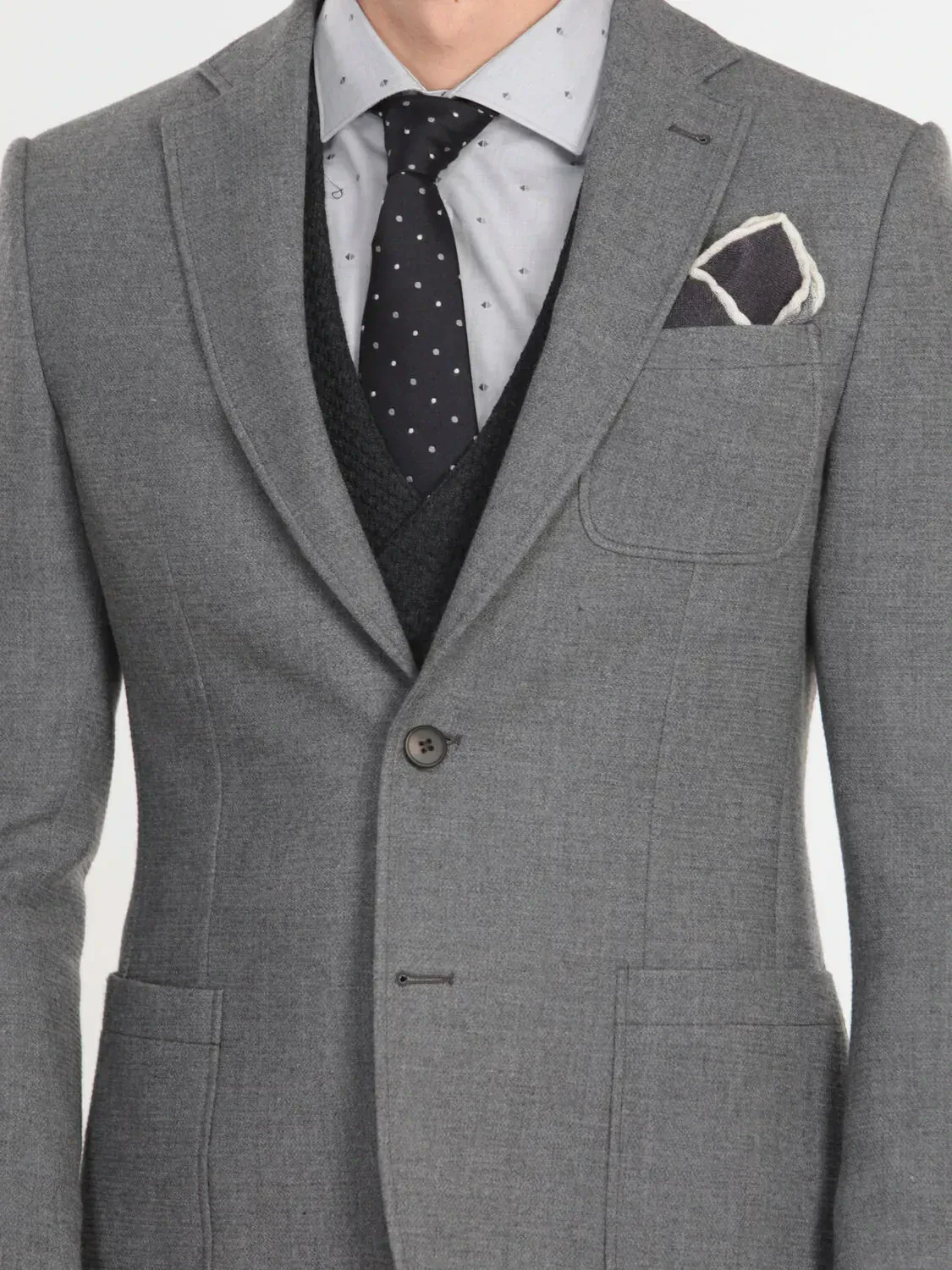 Gri Mikro Modern Fit Pamuk Karışımlı Ceket - 3