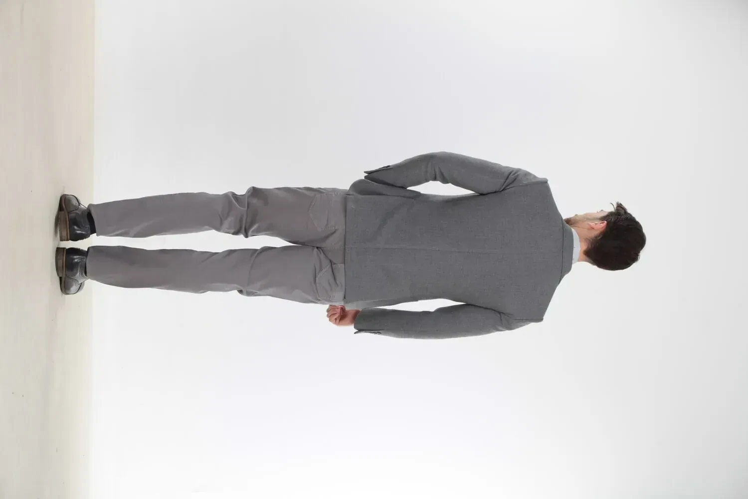 Gri Mikro Modern Fit Pamuk Karışımlı Ceket - 5