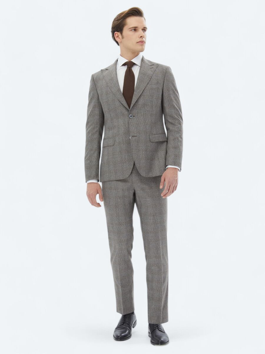 Gri Mikro Modern Fit Takım Elbise - 2