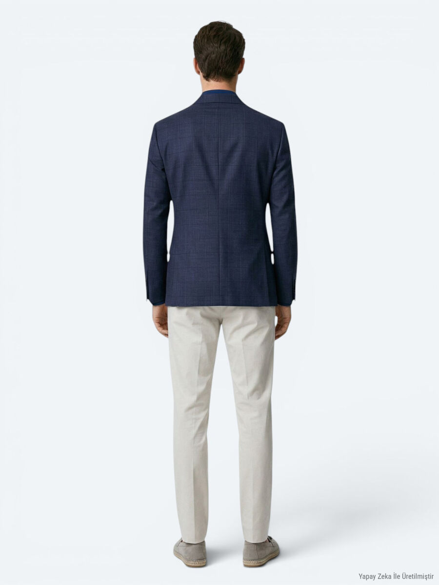 Gri Mikro Modern Fit Yün Karışımlı Ceket - 5