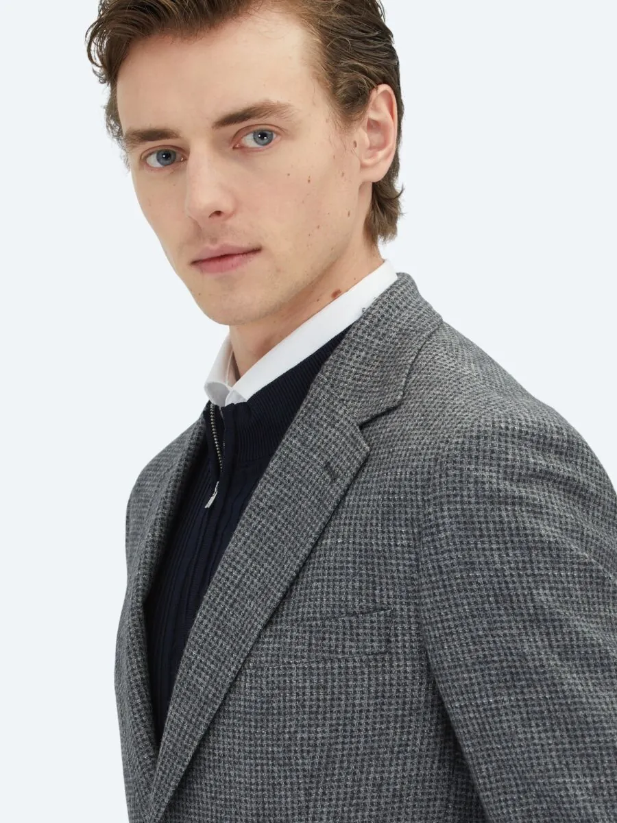 Gri Modern Fit Yün Karışımlı Ceket - 3