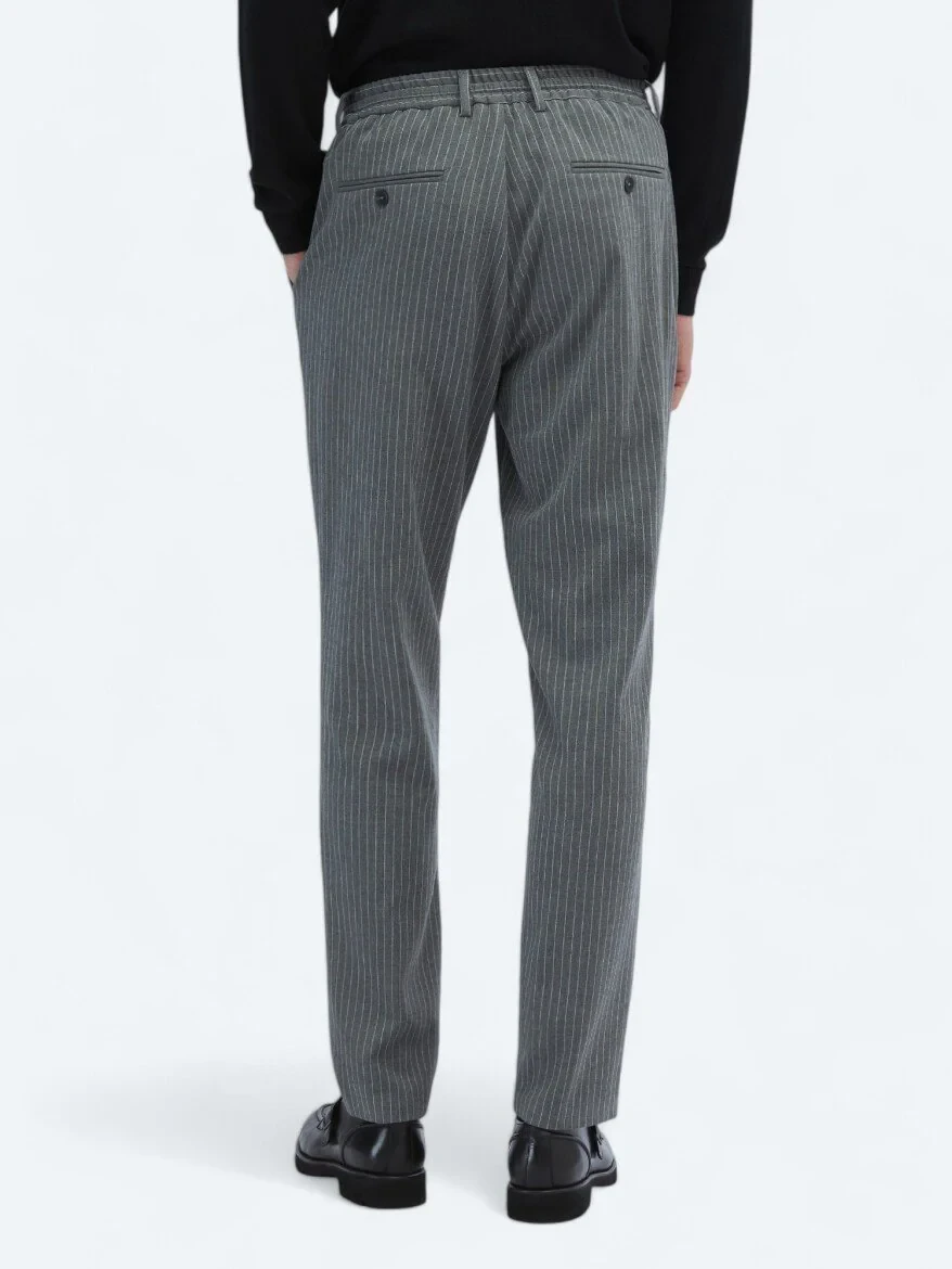 Gri Örme Jogging Fit Casual Pantolon 