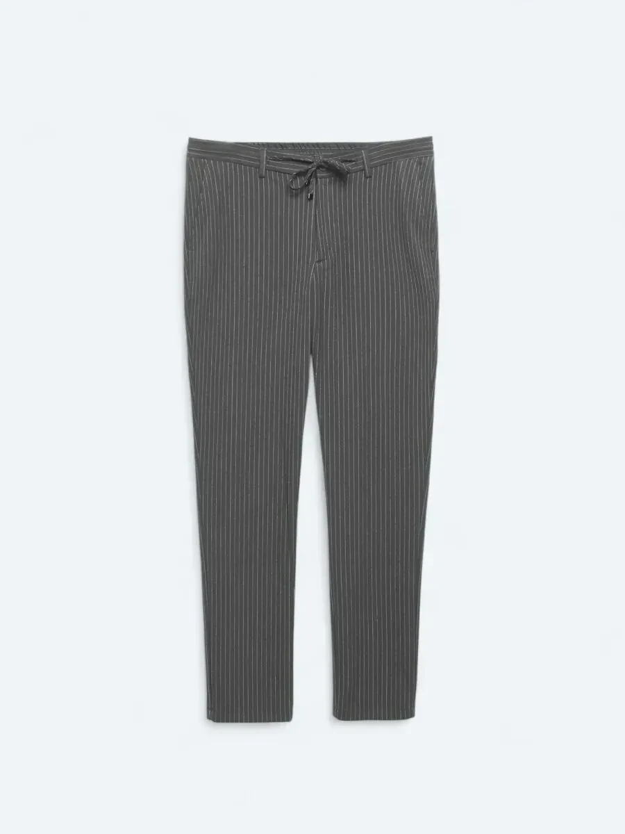 Gri Örme Jogging Fit Casual Pantolon - 5