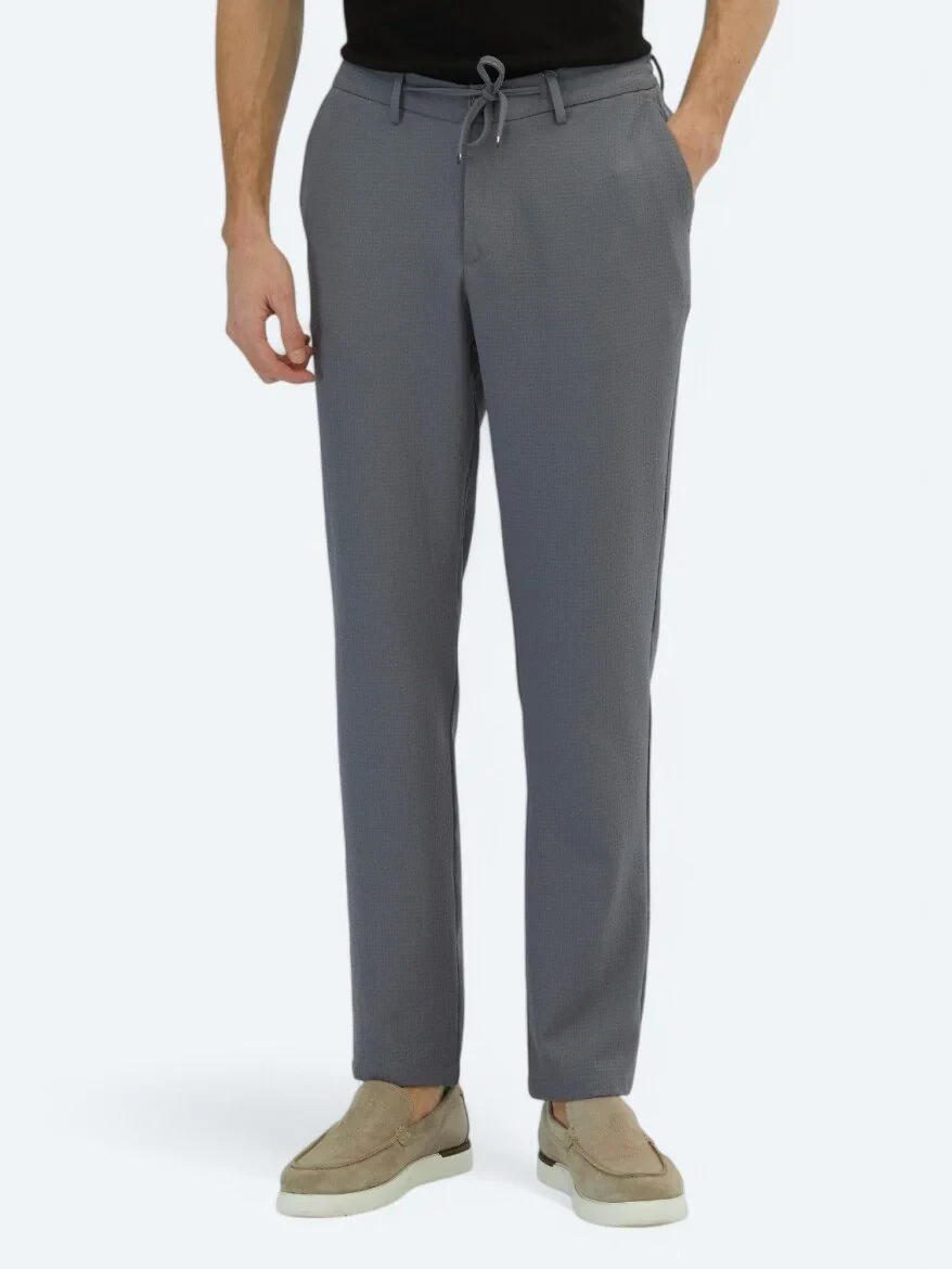 Gri Örme Jogging Fit Casual Pantolon - 2