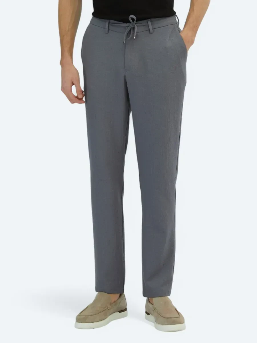 Gri Örme Jogging Fit Casual Pantolon - 2