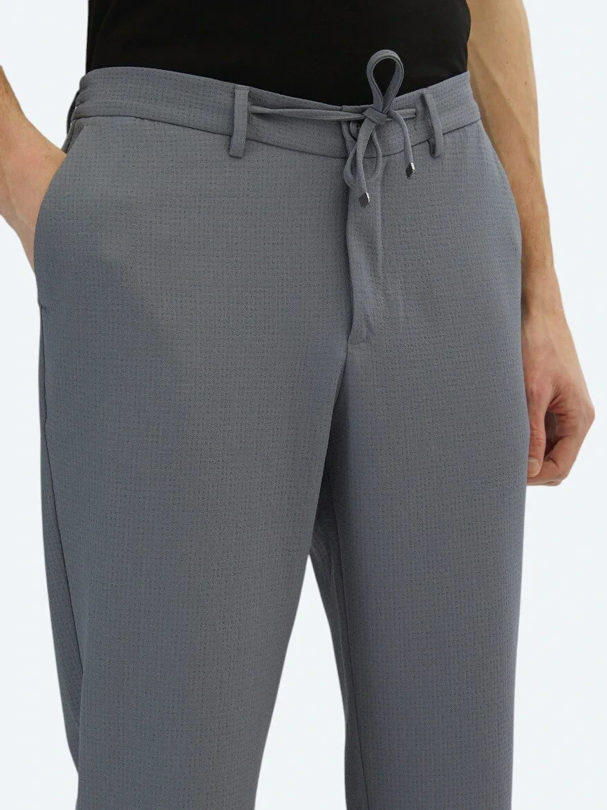 Gri Örme Jogging Fit Casual Pantolon - 3