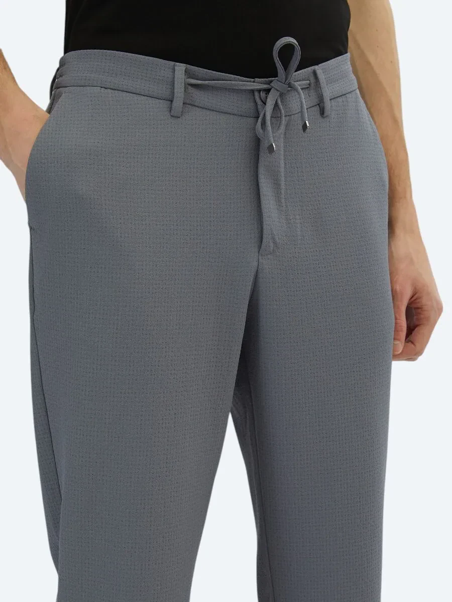 Gri Örme Jogging Fit Casual Pantolon - 3