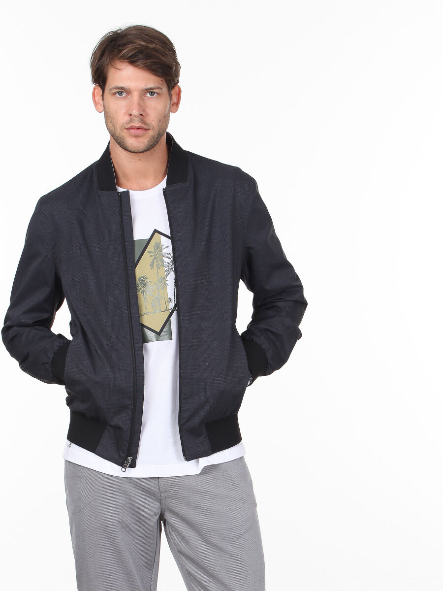 Gri Regular Fit Casual Dokuma Mont - 1