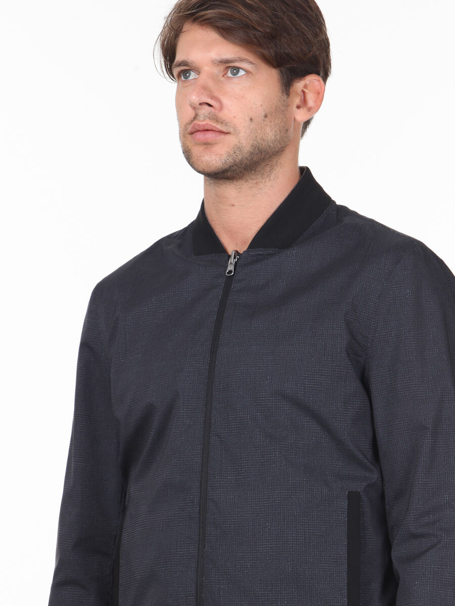 Gri Regular Fit Casual Dokuma Mont - 3