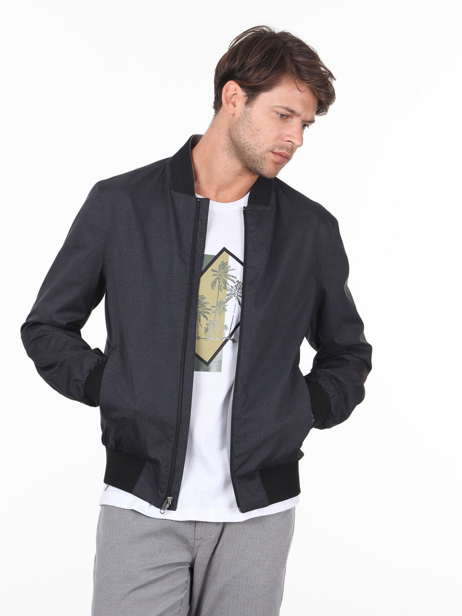 Gri Regular Fit Casual Dokuma Mont - 4