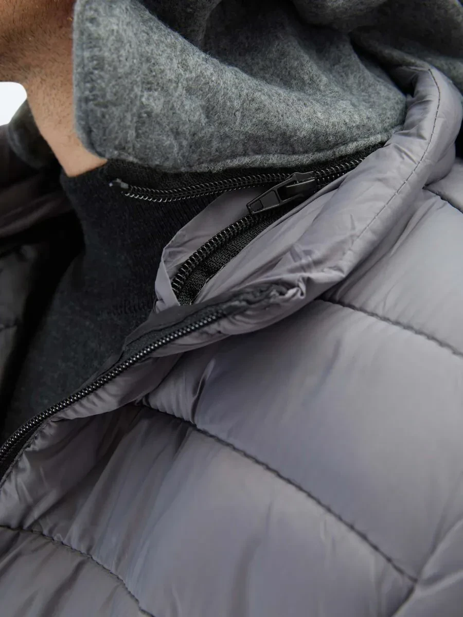 Gri Regular Fit Casual Dokuma Mont - 6