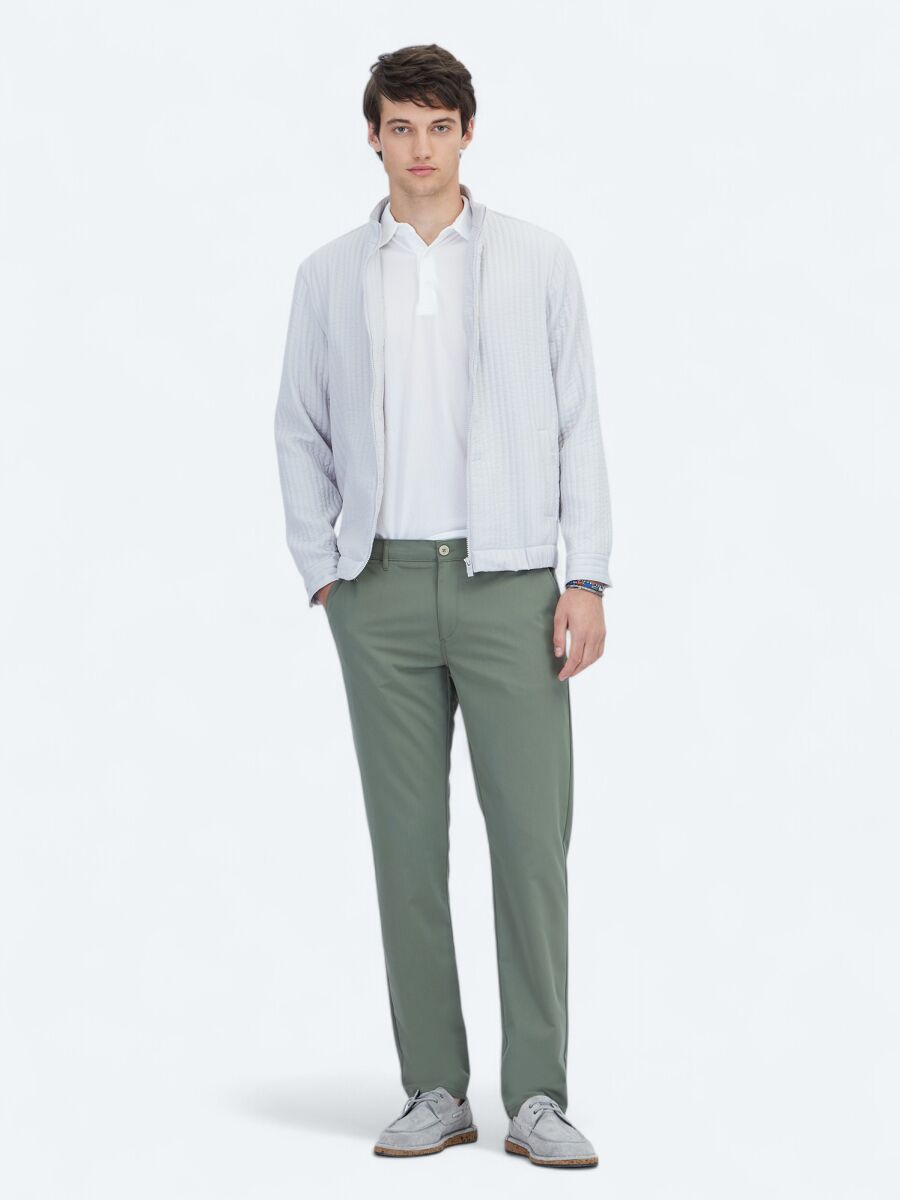 Gri Regular Fit Casual Dokuma Mont - 2