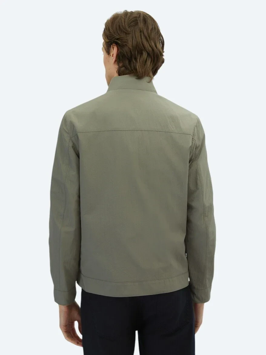 Gri Regular Fit Gizli Kapüşon Casual Dokuma Çift Taraflı Mont - 10