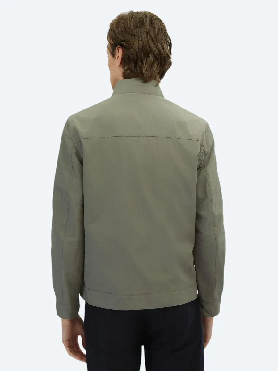 Gri Regular Fit Gizli Kapüşon Casual Dokuma Çift Taraflı Mont - 10