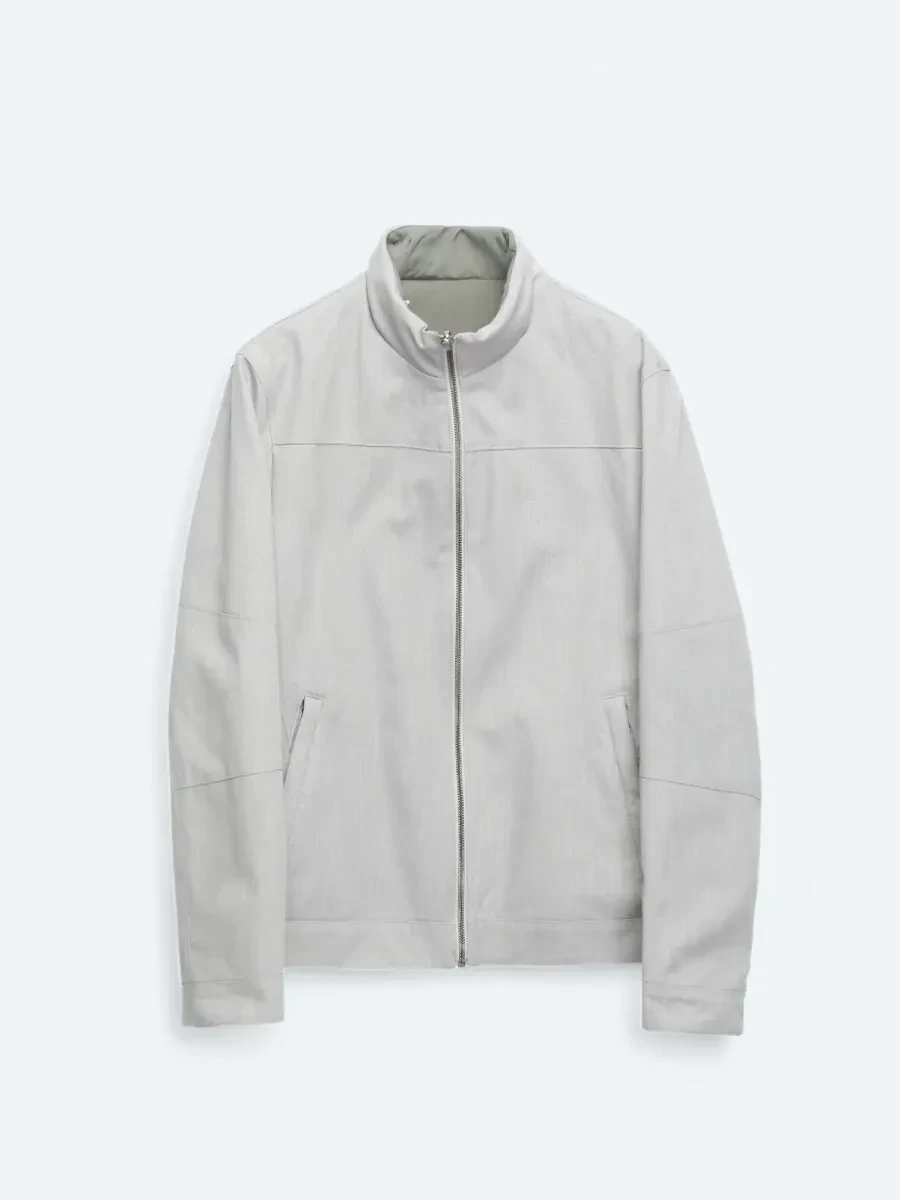 Gri Regular Fit Gizli Kapüşon Casual Dokuma Çift Taraflı Mont - 11