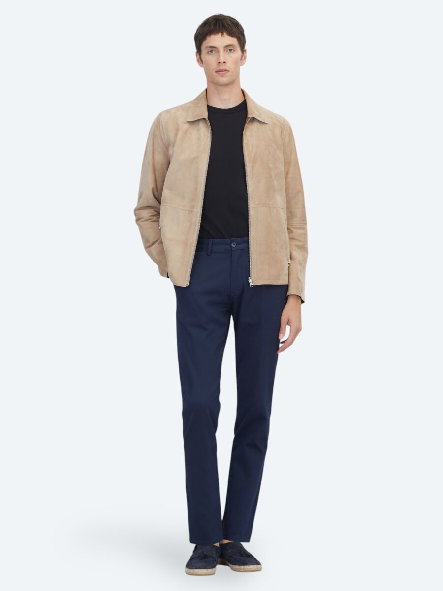 Gri Regular Fit Gömlek Yaka Smart Casual Deri Mont - 3