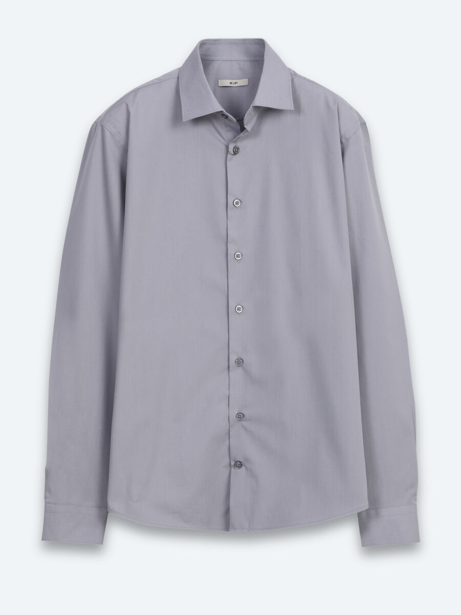 Gri Regular Fit Uzun Dokuma Casual Pamuk Karışımlı Gömlek - 6