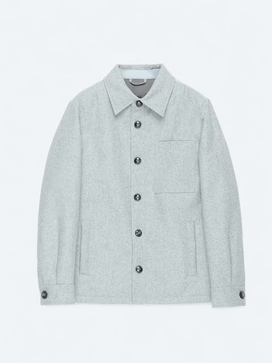 Gri Regular Fit Yün Karışımlı Micro Jel Elyaflı Spor Ceket - KİP