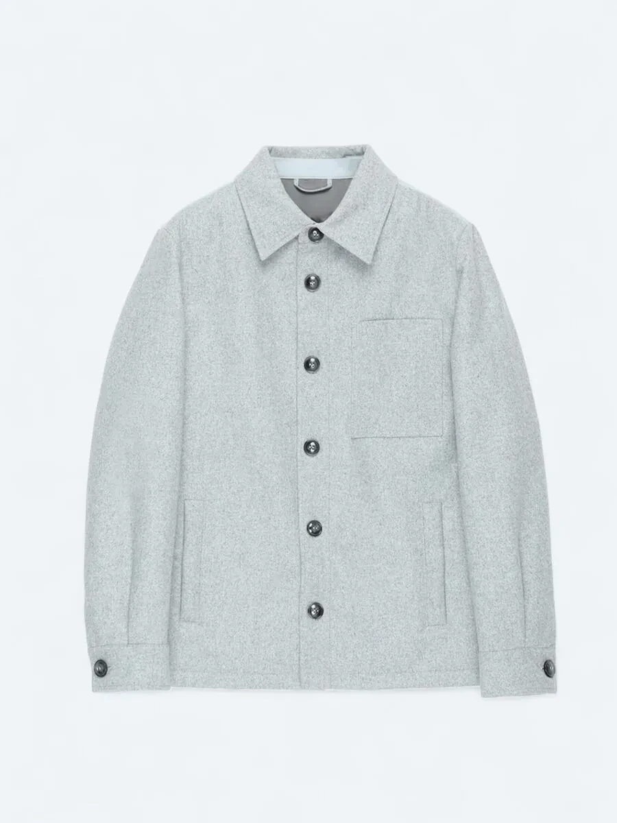 Gri Regular Fit Yün Karışımlı Micro Jel Elyaflı Spor Ceket - 1