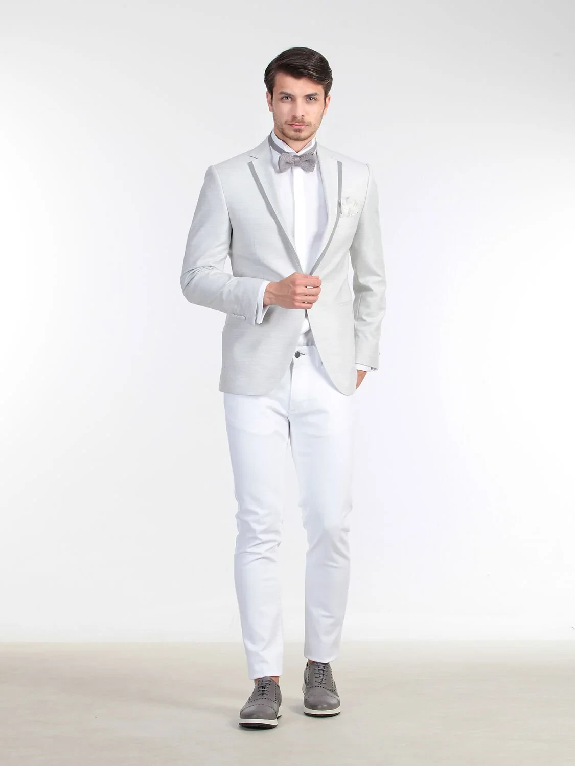 Gri Slim Fit Ceket - 4
