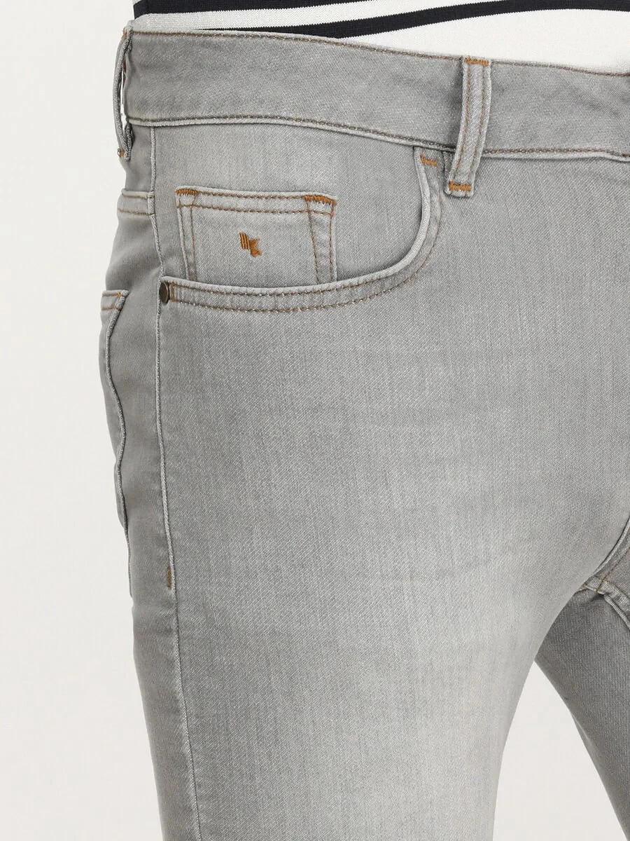 Gri Slim Fit Denim Pamuk Karışımlı Pantolon - 3