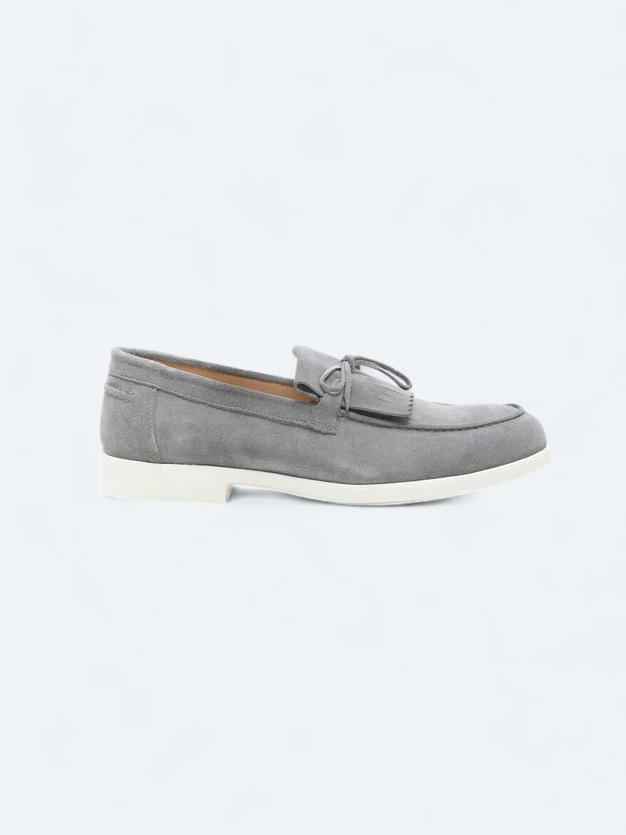Gri Süet Casual Loafer - 1