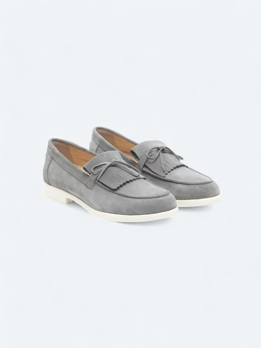 Gri Süet Casual Loafer - 2