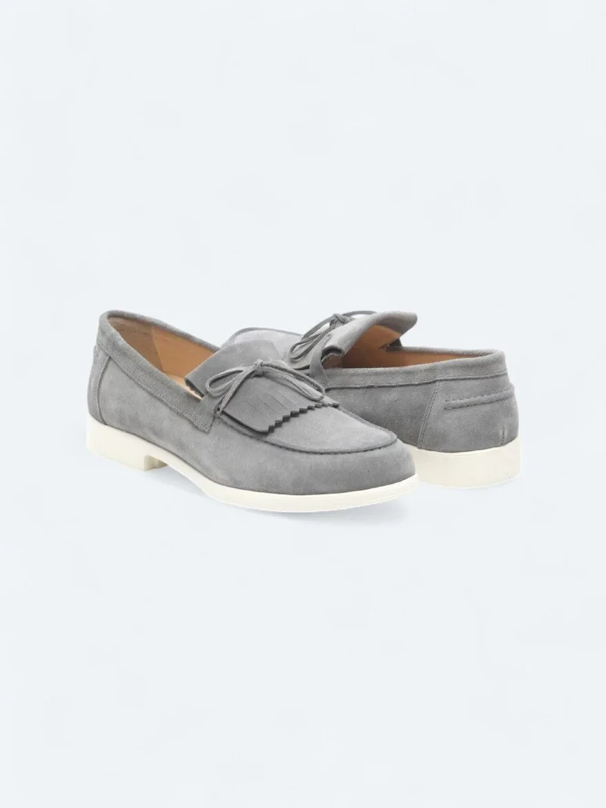 Gri Süet Casual Loafer - 3