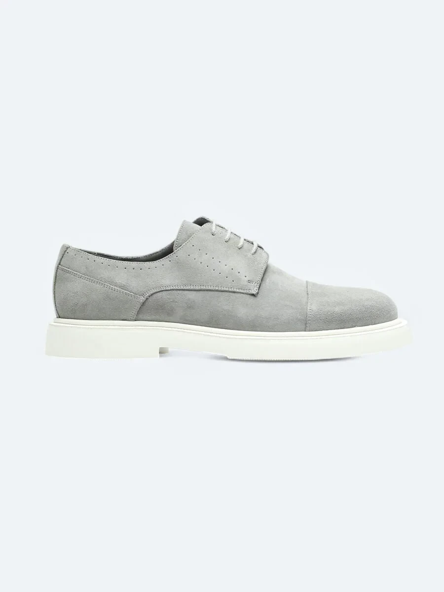 Gri Süet Smart Casual Ayakkabı - 1