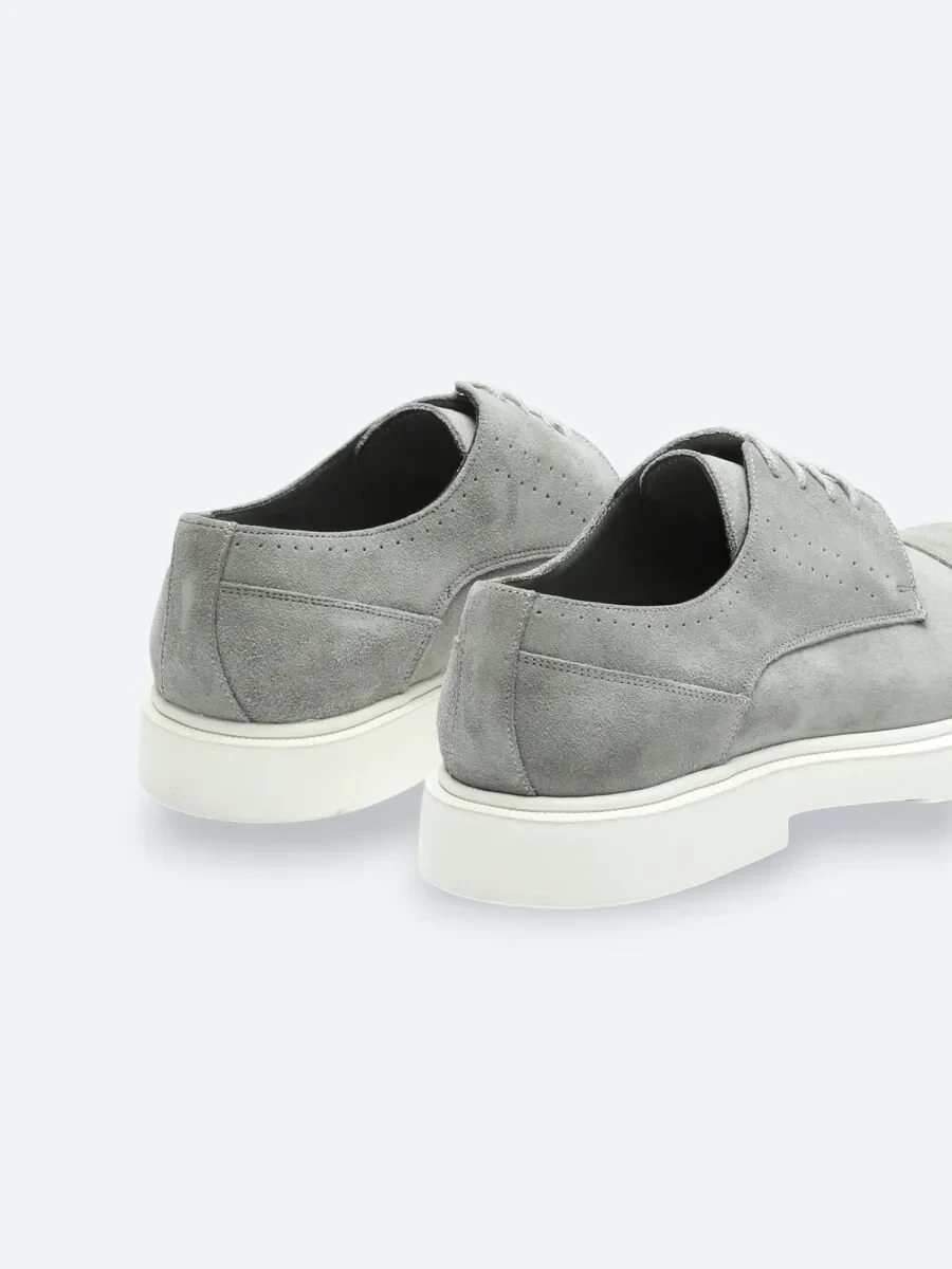 Gri Süet Smart Casual Ayakkabı - 5
