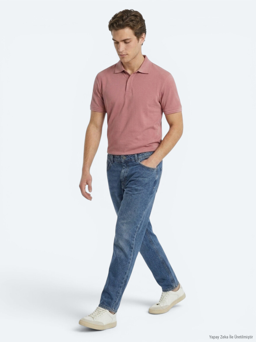Gül Kurusu Düz %100 Pamuk T-Shirt - 2