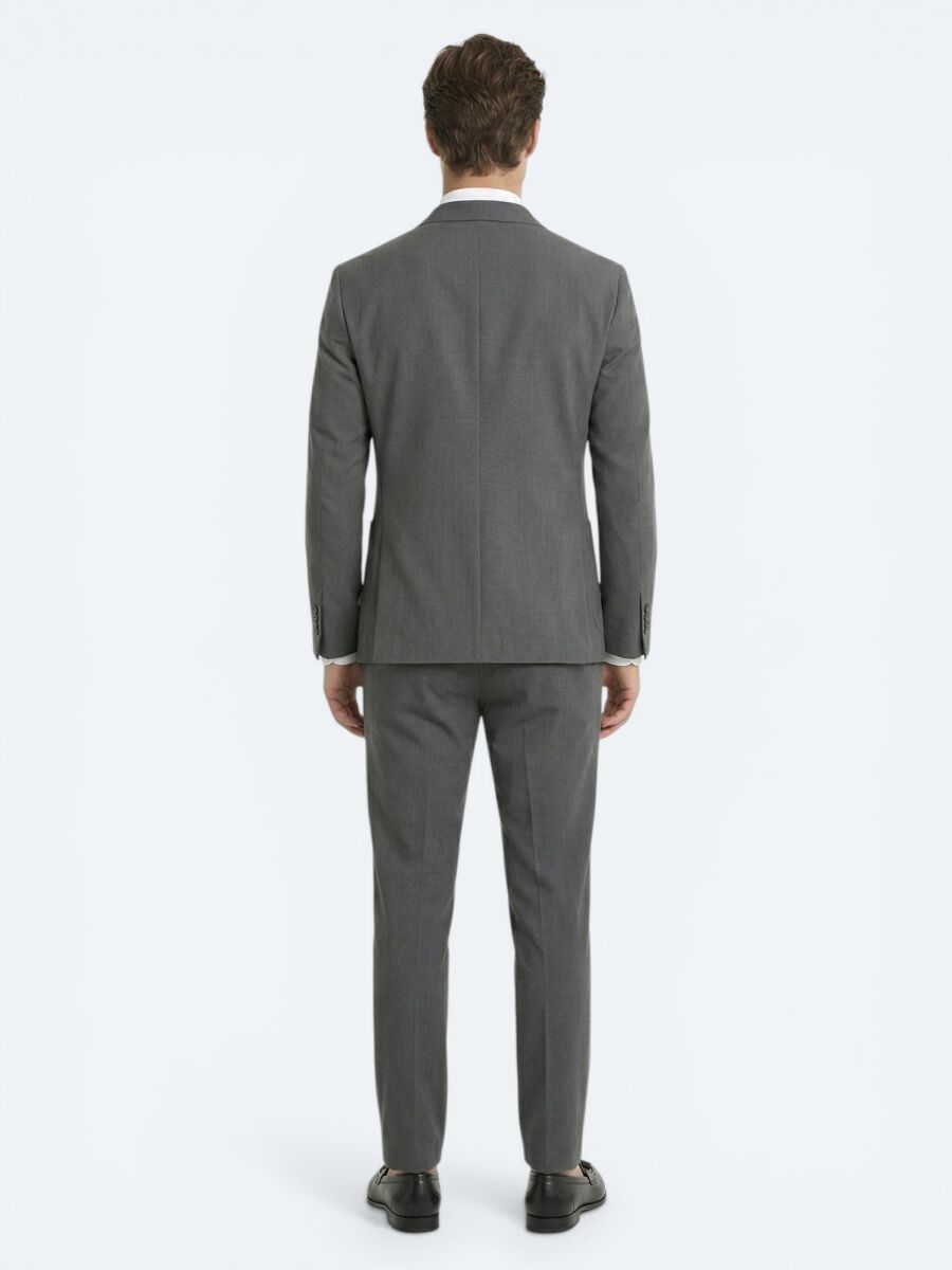 Haki Çizgili Modern Fit Takım Elbise - 3