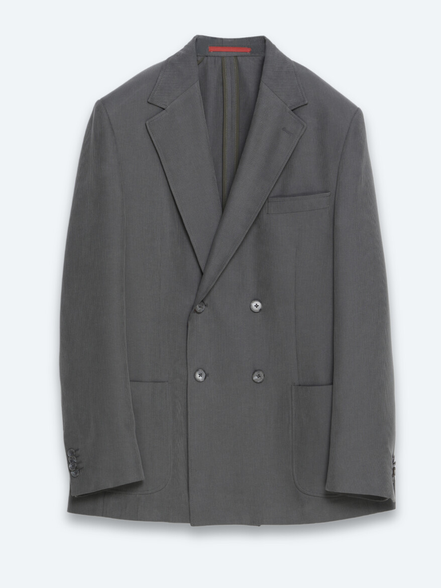 Haki Çizgili Modern Fit Takım Elbise - 4