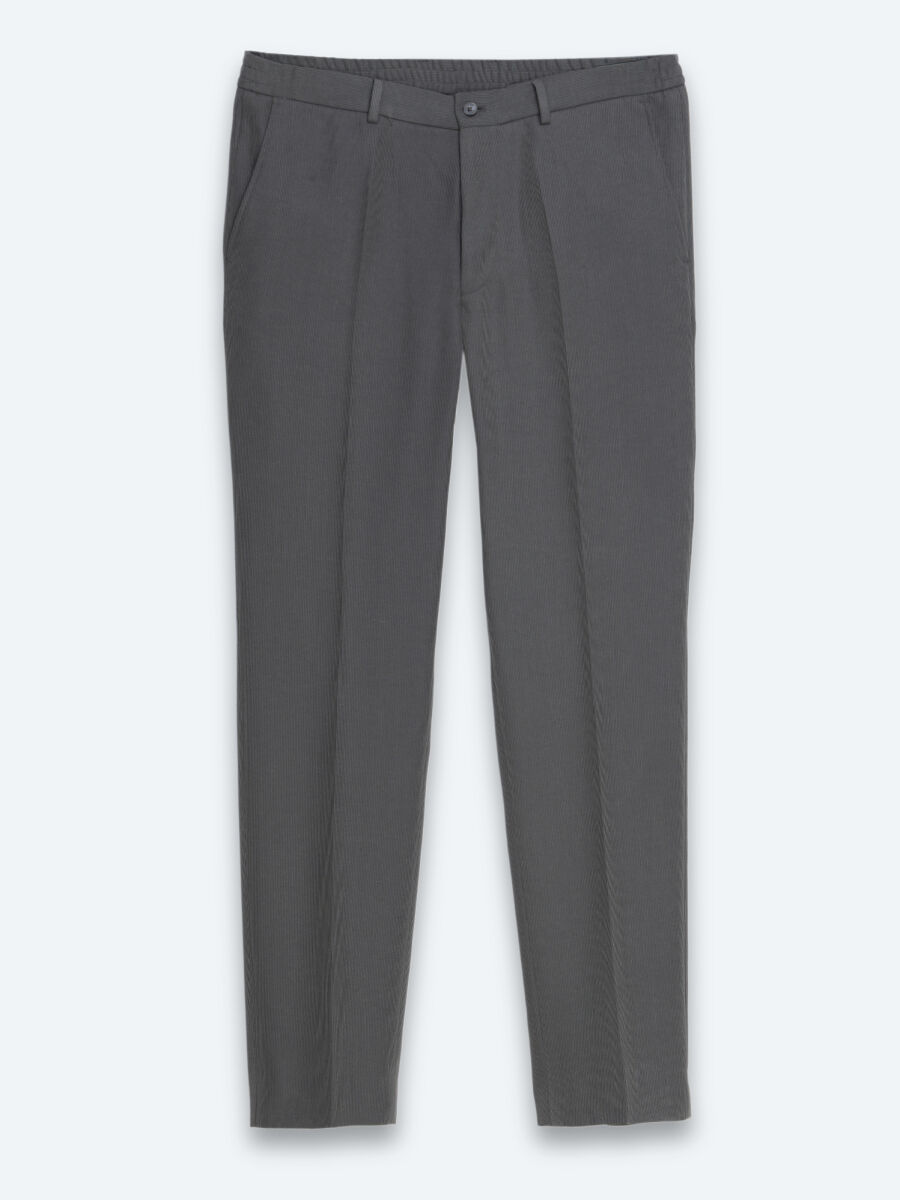 Haki Çizgili Modern Fit Takım Elbise - 5