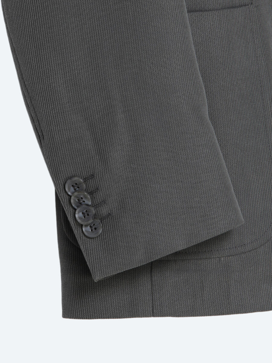 Haki Çizgili Modern Fit Takım Elbise - 7