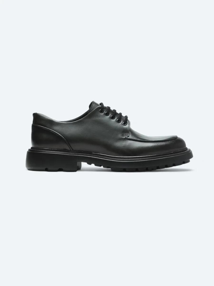 Haki Deri Smart Casual Ayakkabı - 1