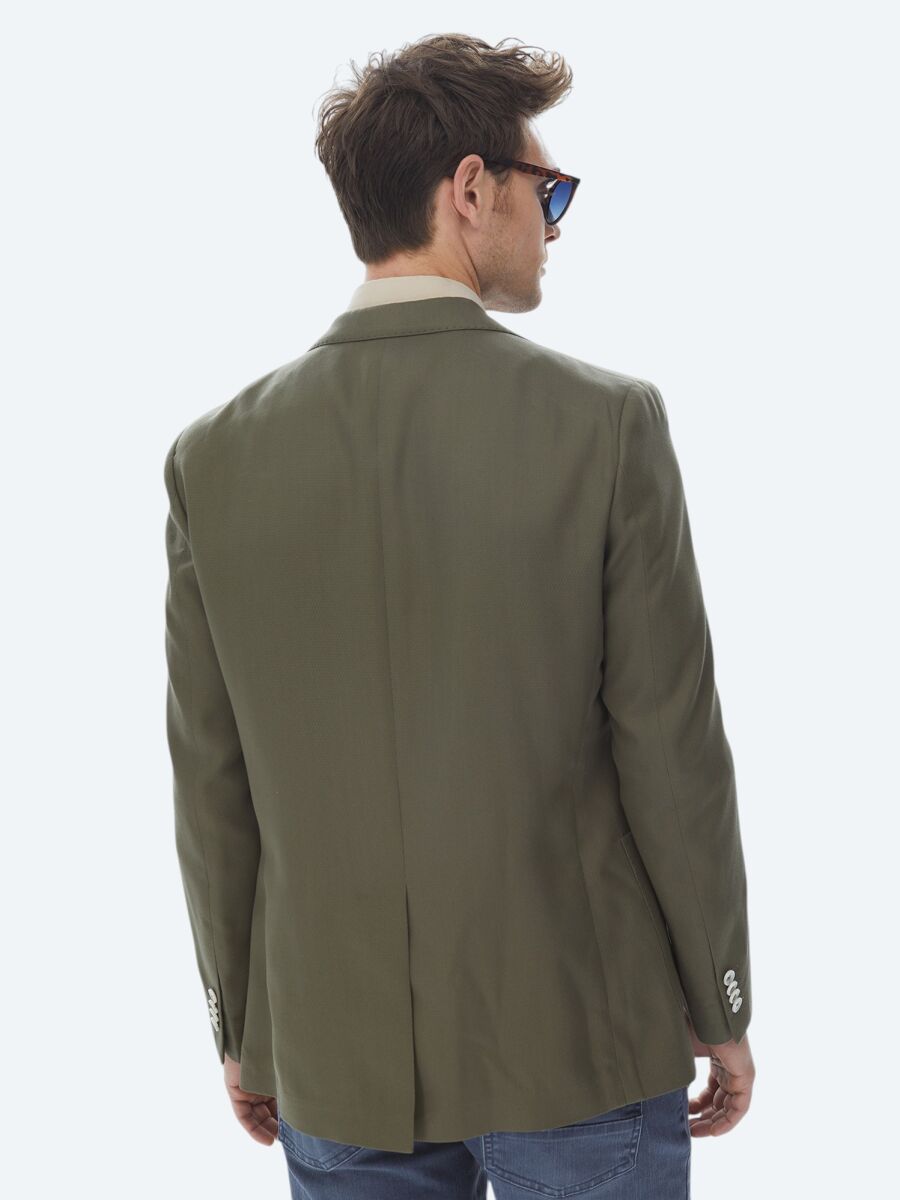 Haki Desenli Modern Fit Ceket - 7