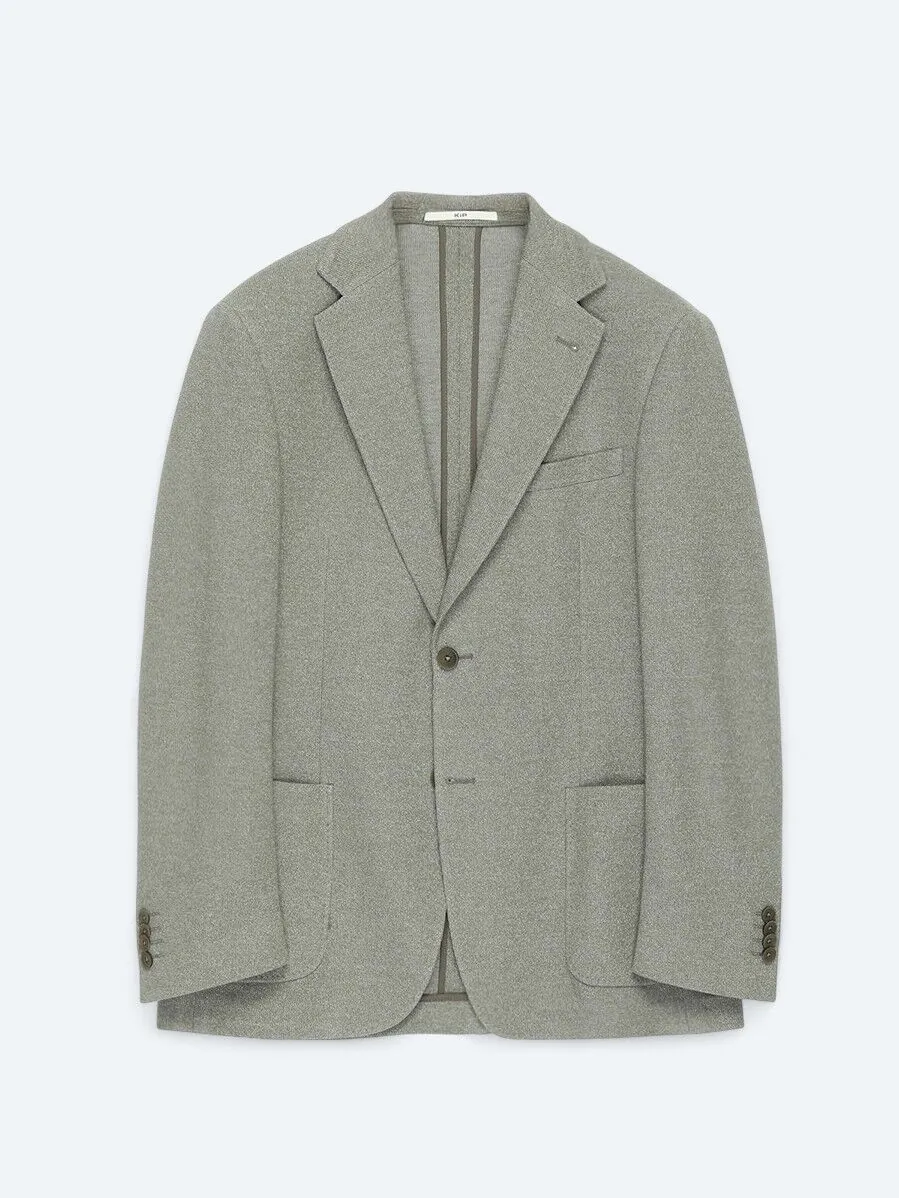 Haki Desenli Modern Fit Pamuk Karışımlı Örme Ceket - 6