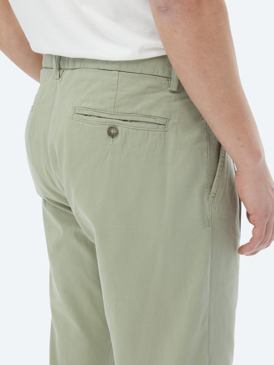 Haki Dokuma Carrot Fit Smart Casual %100 Pamuk Pantolon - 5