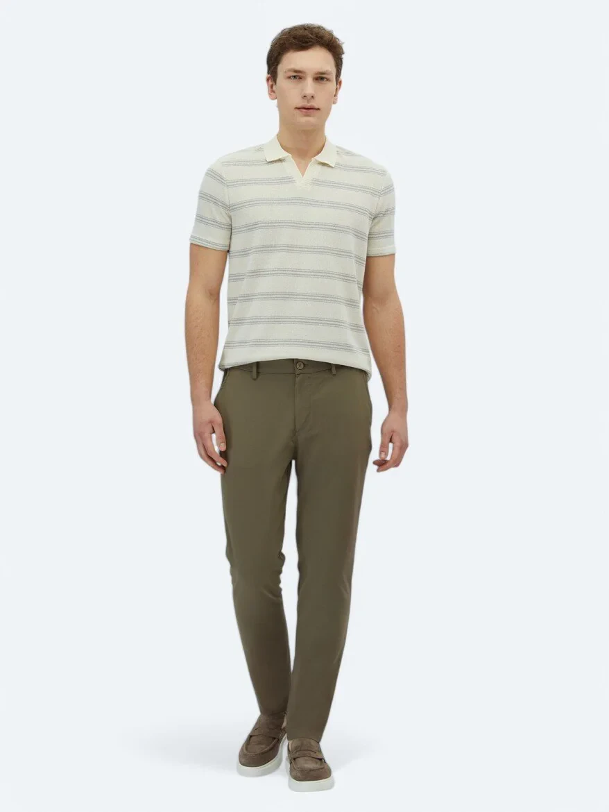 Haki Dokuma Casual Pantolon - 1