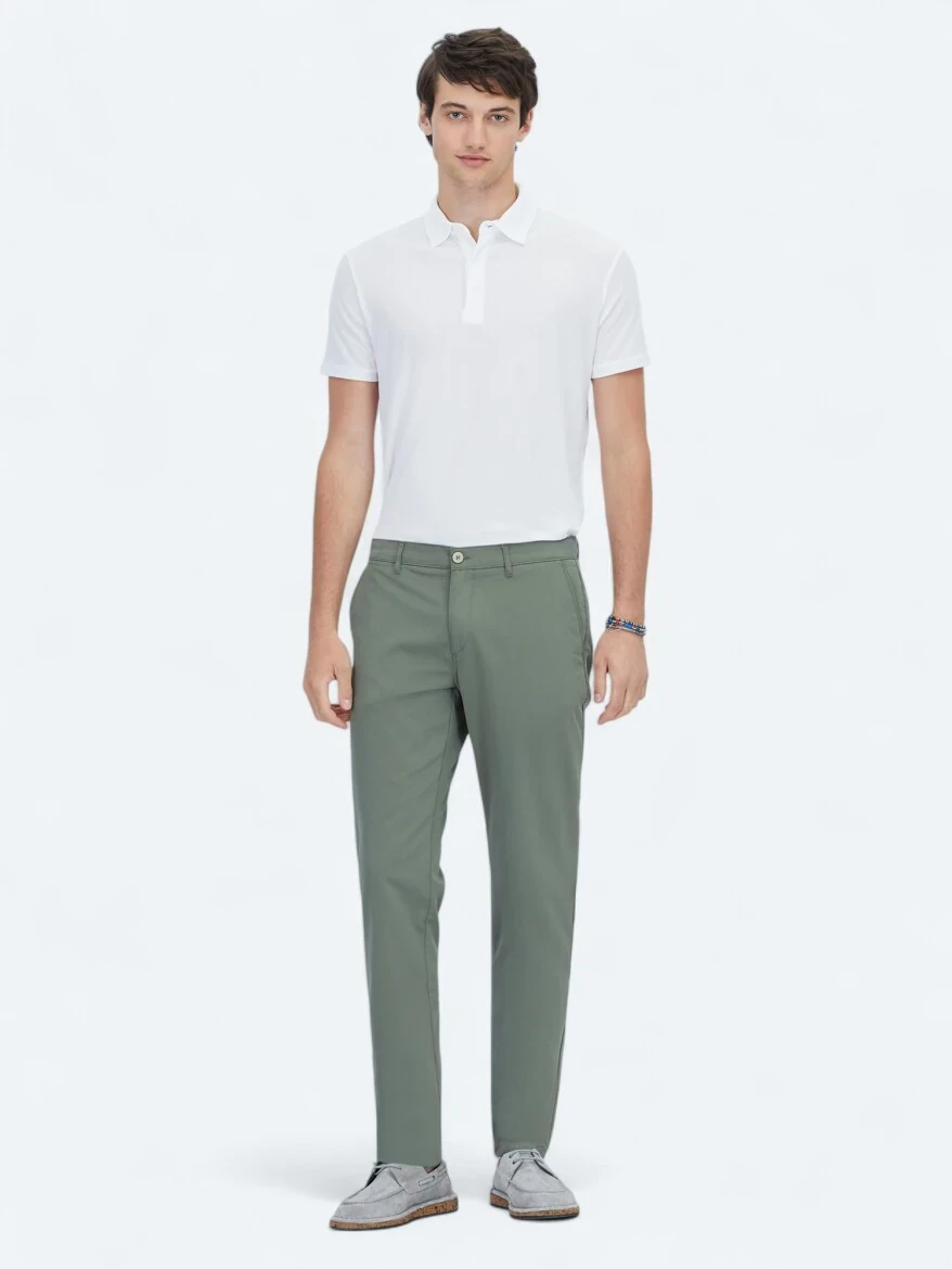 Haki Dokuma Slim Fit Casual Pantolon - 1