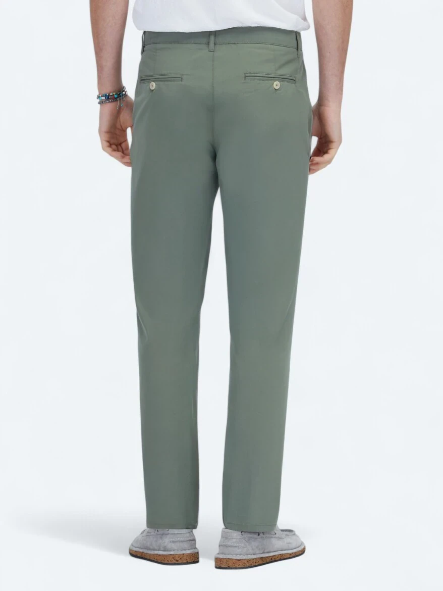 Haki Dokuma Slim Fit Casual Pantolon 