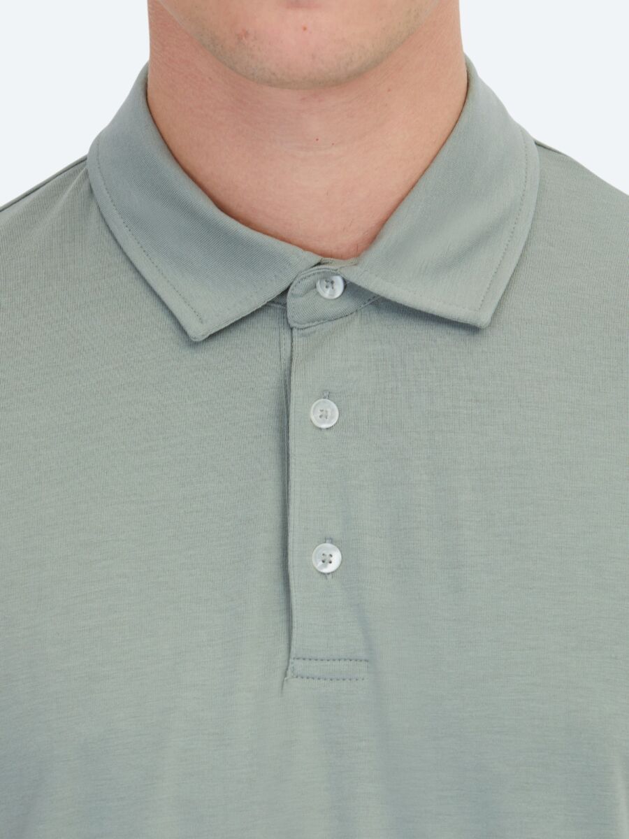 Haki Düz Çevre Dostu Polo Yaka T-Shirt - 4