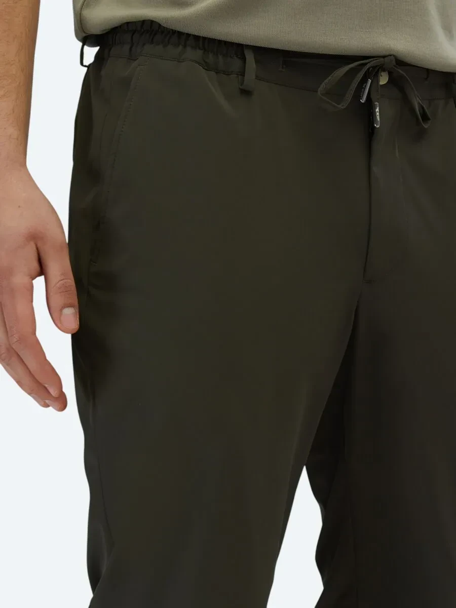 Haki Düz Dokuma Casual Pantolon - 3